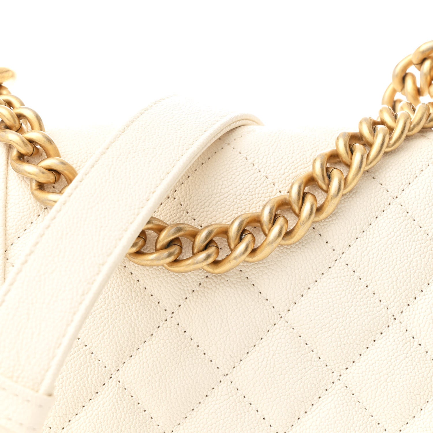 Chanel Caviar Quilted North South Boy Flap White 9 of 12