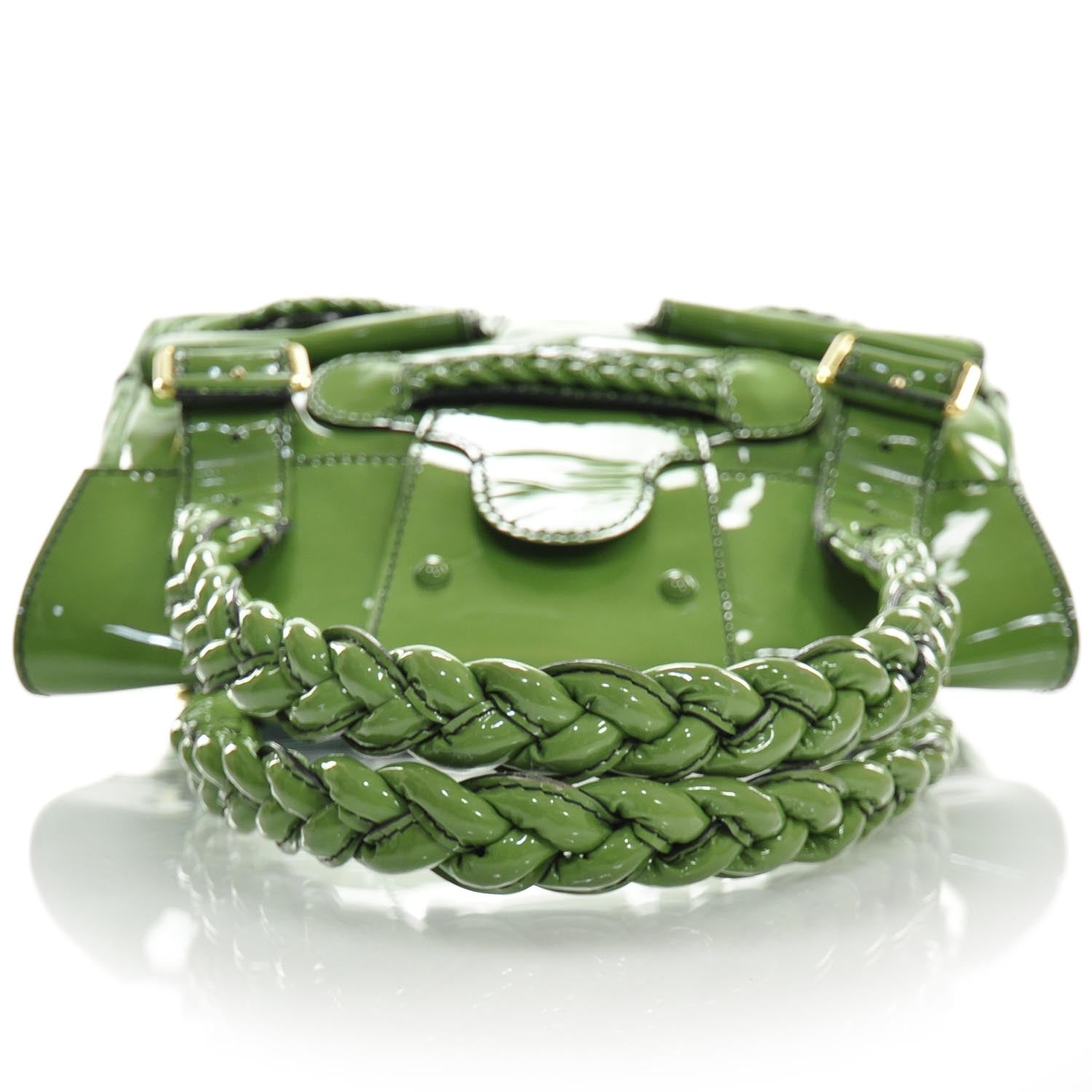 Valentino Garavani Patent Large Histoire Green 6 of 10