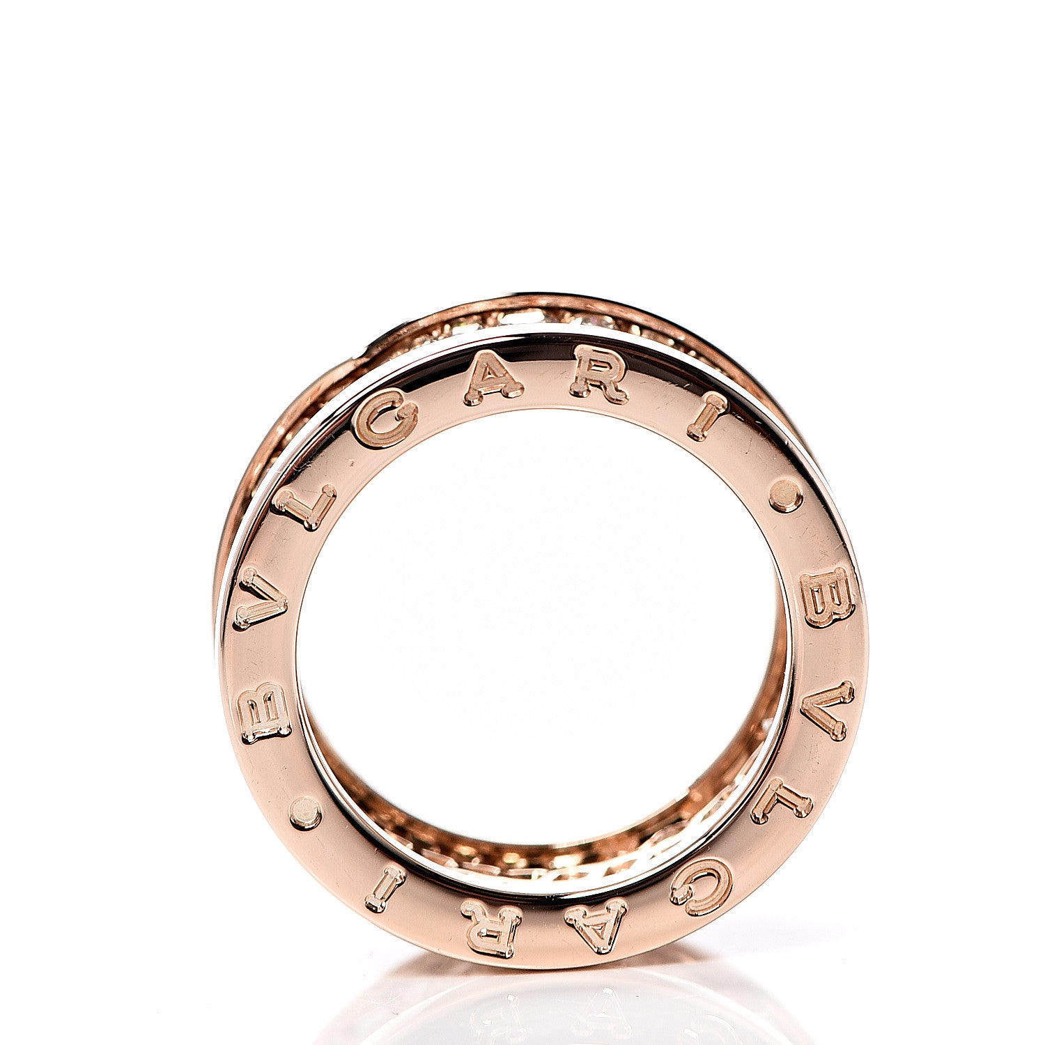Bulgari 18K Rose Gold Diamond B.Zero1 Pave Ring 52 6 4 of 5