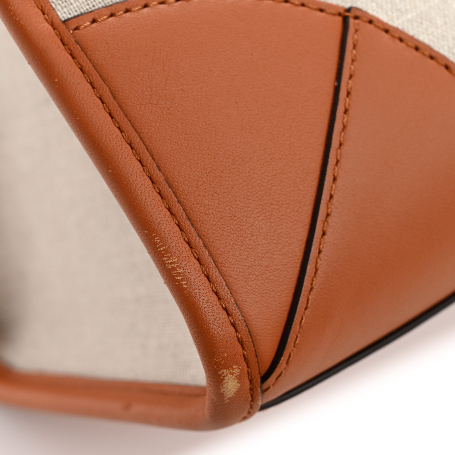 MCM Calfskin Linen Large Munchen Tote Cognac 12 of 12