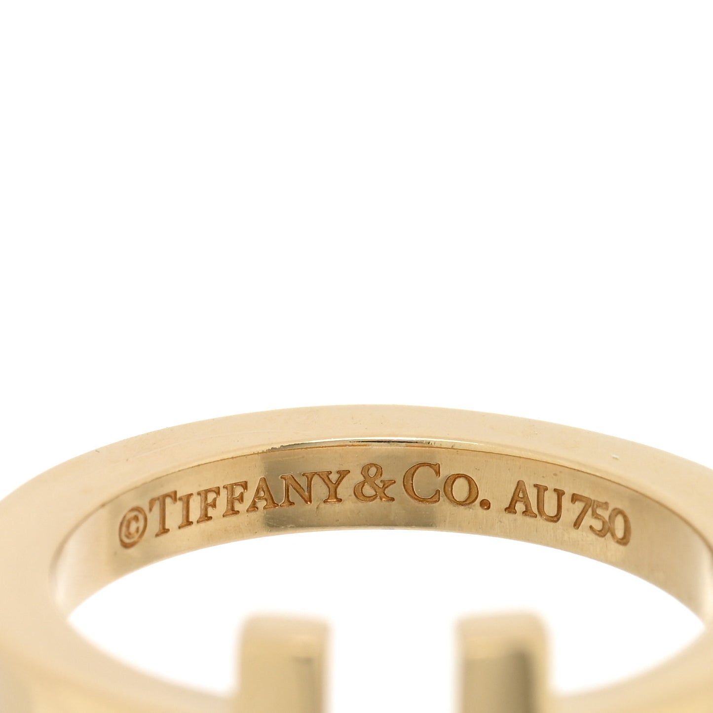 18K Yellow Gold T Square Ring 50 5.5