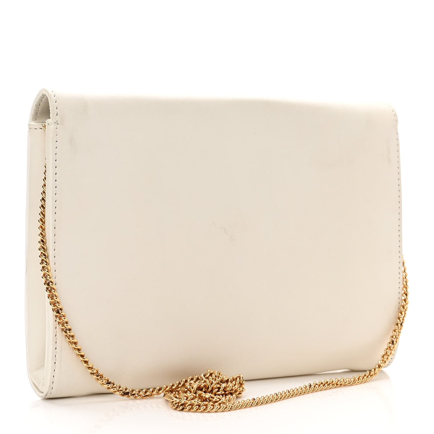 Vitello Palazzo Medusa Evening Clutch Bag White