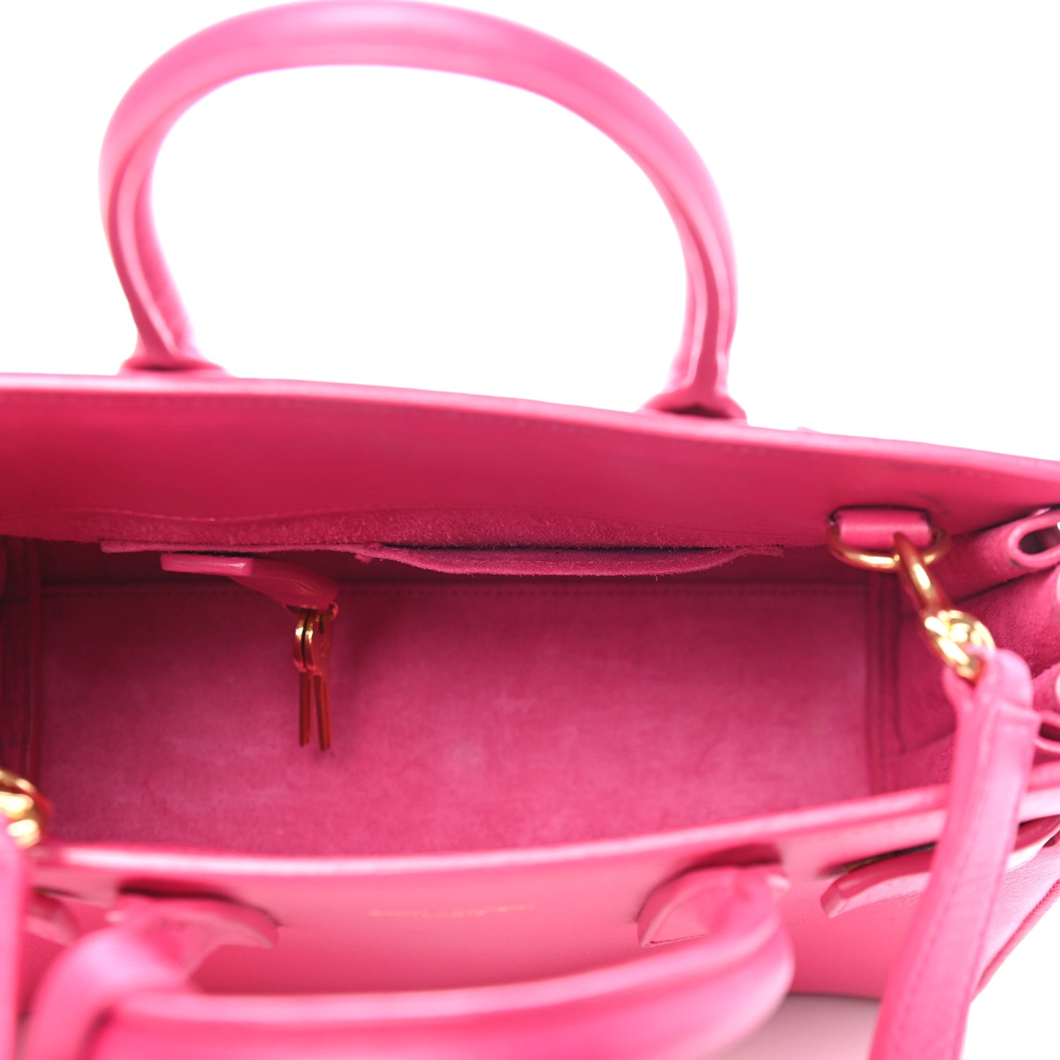 Saint Laurent Calfskin Nano Sac De Jour Lipstick Fuchsia 5 of 9