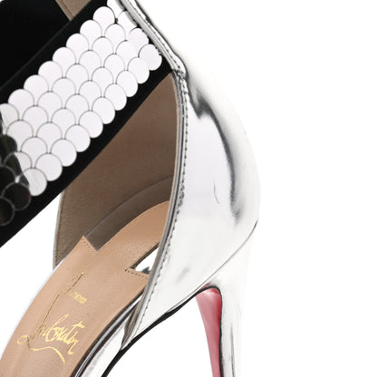 Christian Louboutin Sequin Xili 100 Disco Ball Sandal Pumps 39 Silver 9 of 9
