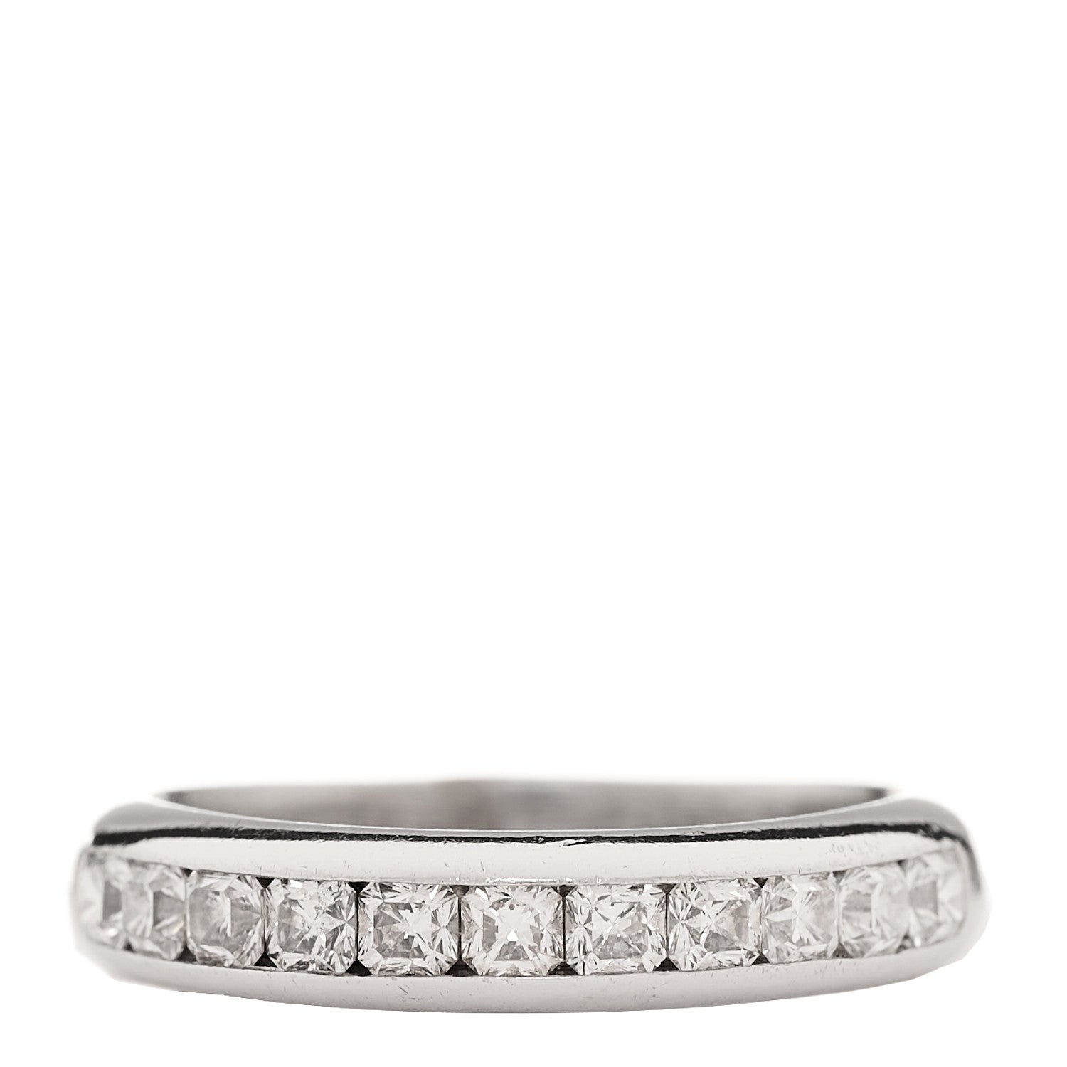 Tiffany Platinum Diamond Lucida Half Circle Wedding Band Ring 51 5.75 1 of 5