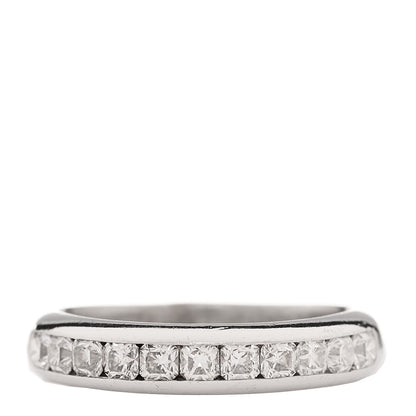 Tiffany Platinum Diamond Lucida Half Circle Wedding Band Ring 51 5.75 1 of 5