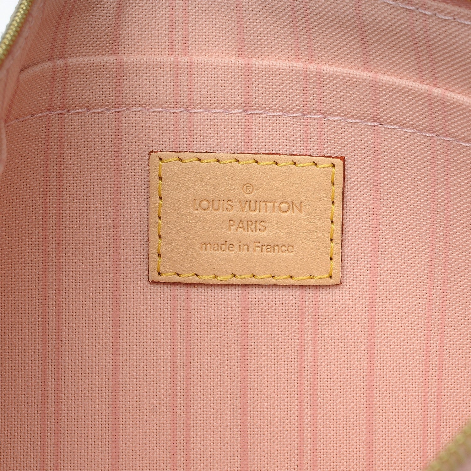 Louis Vuitton Damier Azur Neverfull MM GM Pochette Rose Ballerine 5 of 9