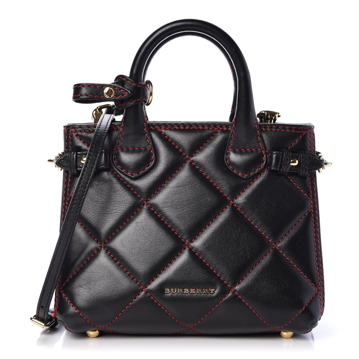 Lambskin Quilted Baby Banner Tote Black