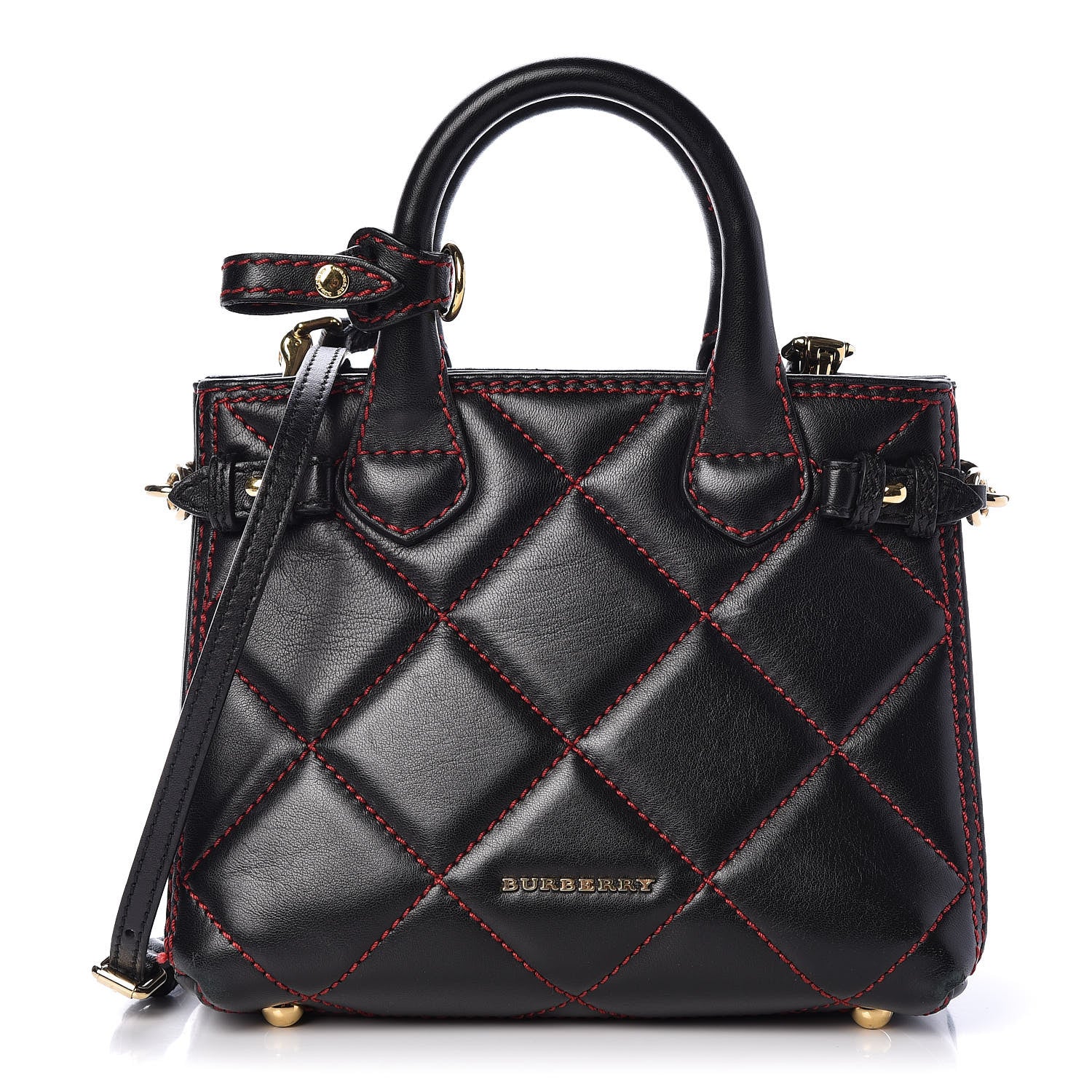 Burberry Lambskin Quilted Baby Banner Tote Black 1 of 18