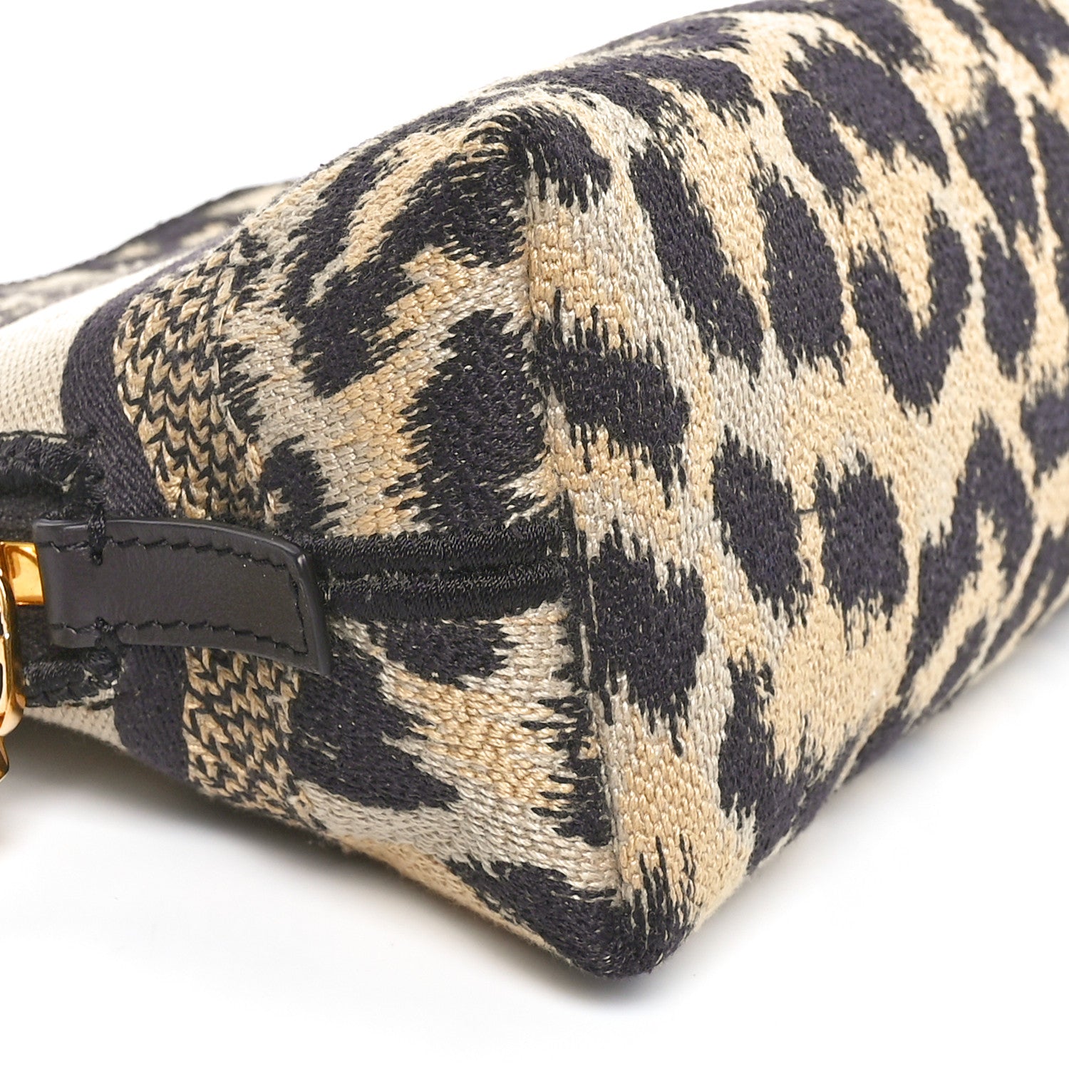 Christian Dior Canvas Leopard Print Cosmetic Pouch Beige 9 of 10