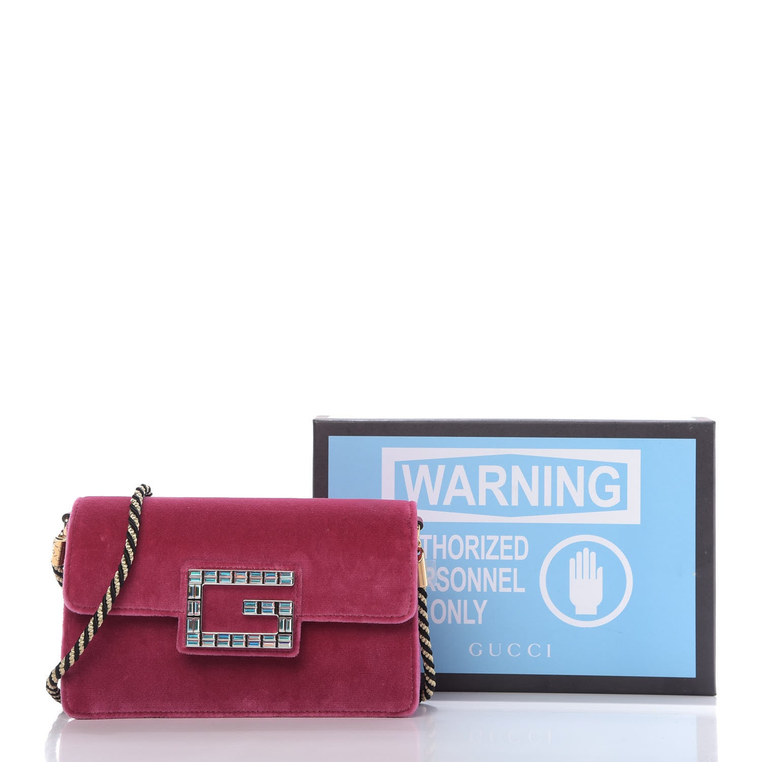 Gucci Velvet Crystal Square G Shoulder Bag Light Raspberry Rose 13 of 13