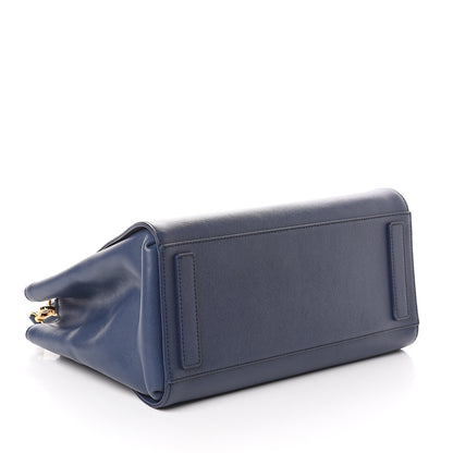 MCM Saffiano Top Handle Tote Blue 3 of 8