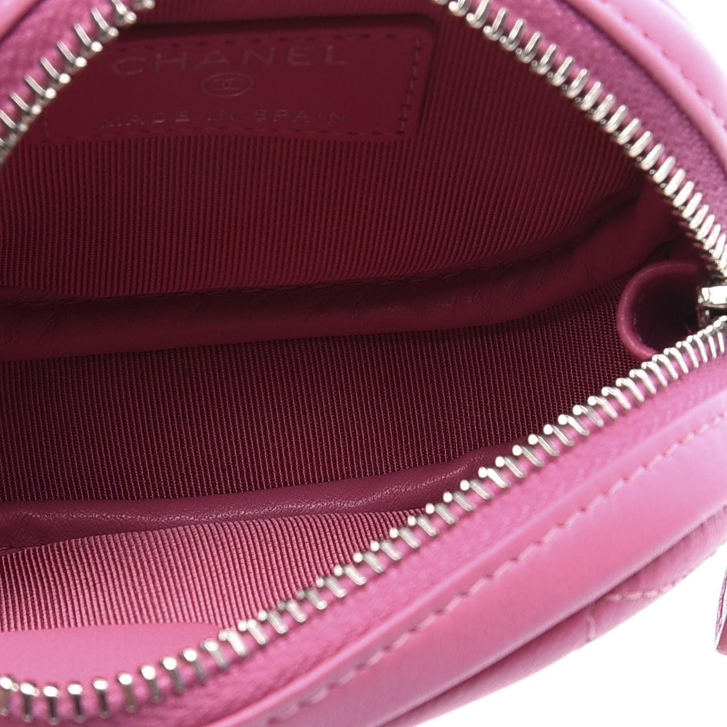 Chanel Lambskin Quilted Zip Around Classic Coin Purse Pink 4 of 9