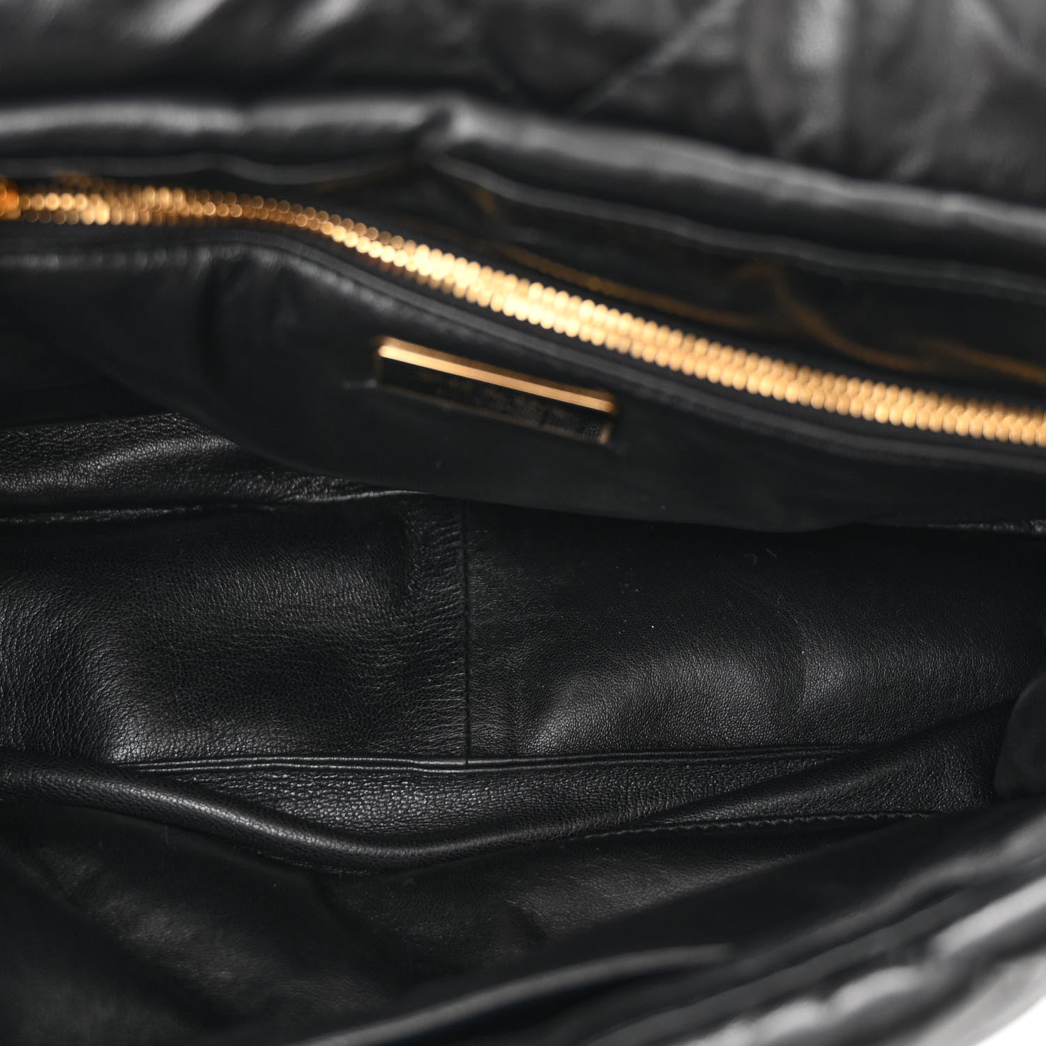 Prada Nappa Soft Padded Logo Embossed Triangle Quilted Shoulder Bag Black 5 of 10