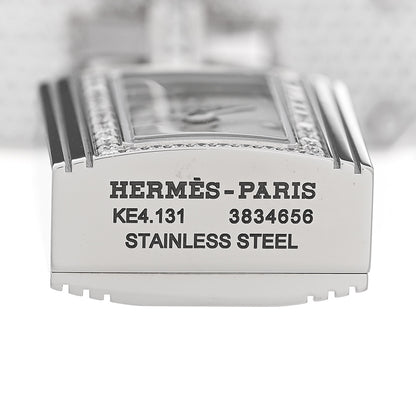 Hermes Stainless Steel Diamond Pave 16mm Kelly Quartz Watch 4 of 6