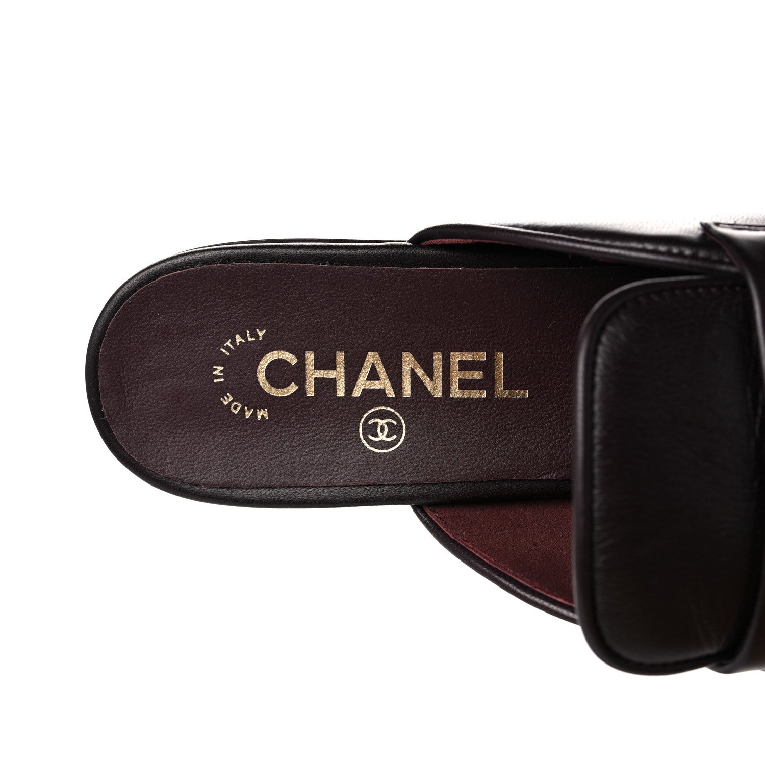 Chanel Lambskin Chain CC Mules 37 Bordeaux 6 of 9