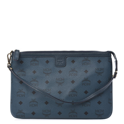 MCM Visetos Project Reversible Tote Pouch Teal 1 of 9