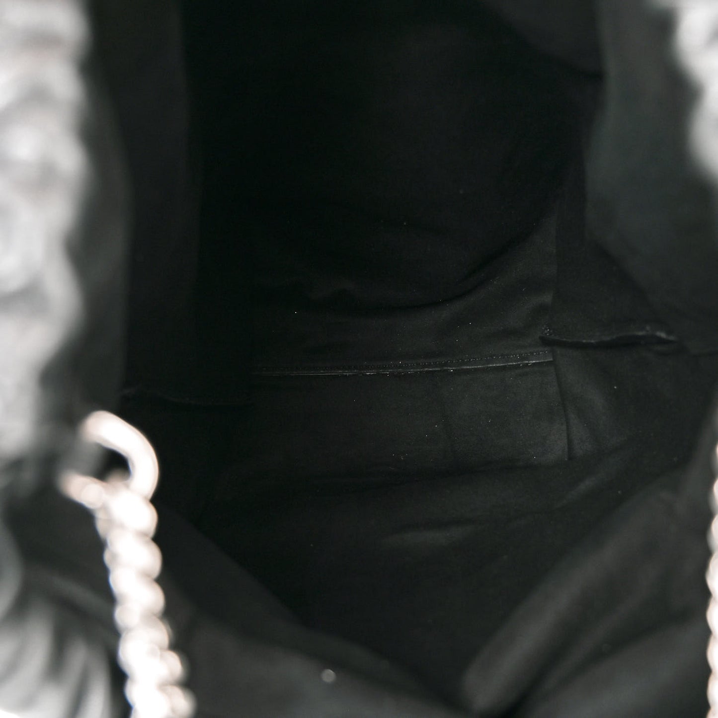 Lambskin Teddy Drawstring Bag Black