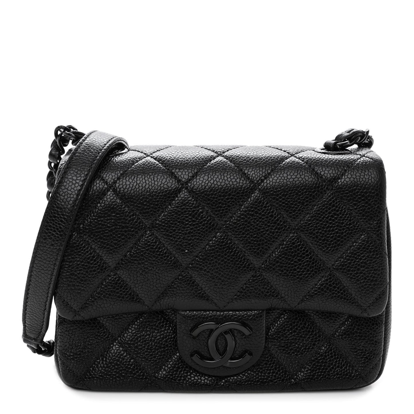 Caviar Quilted Incognito Mini Square Flap Black