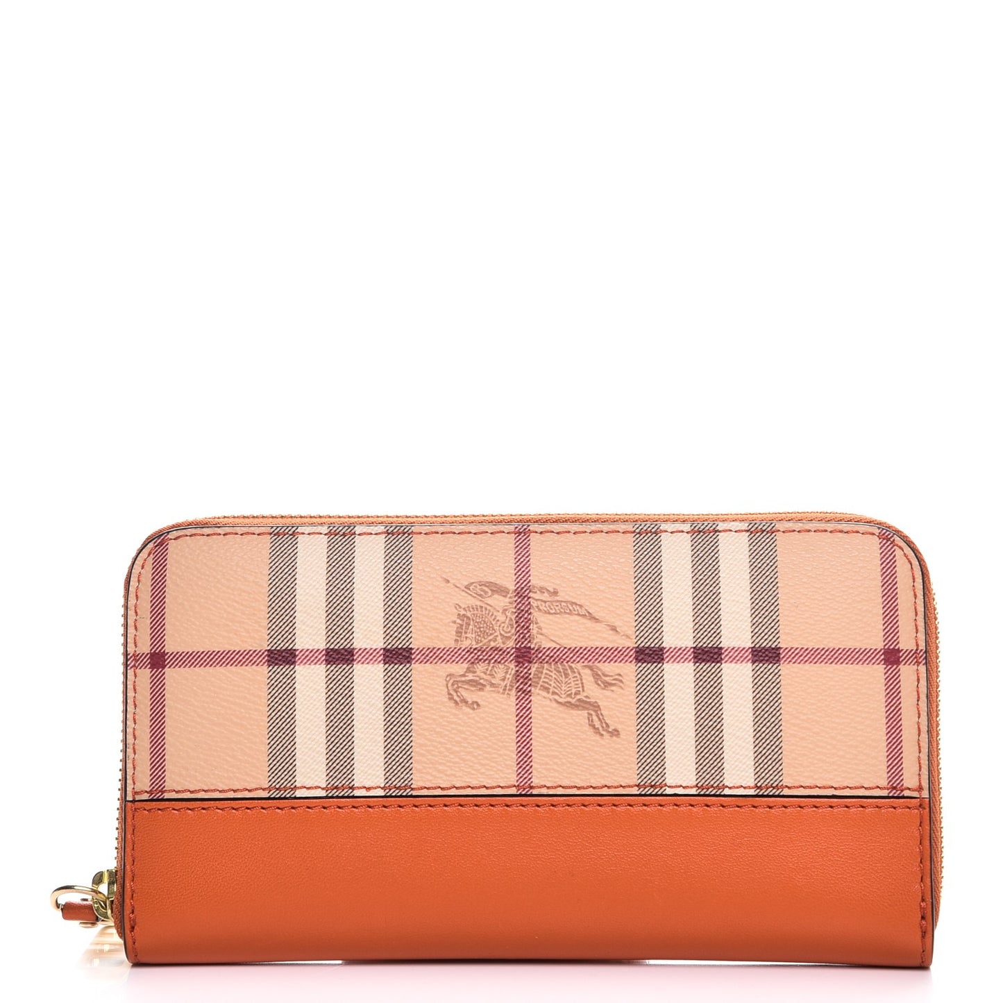 Haymarket Check Large Ziggy Zip Around Wallet Burnt Amber