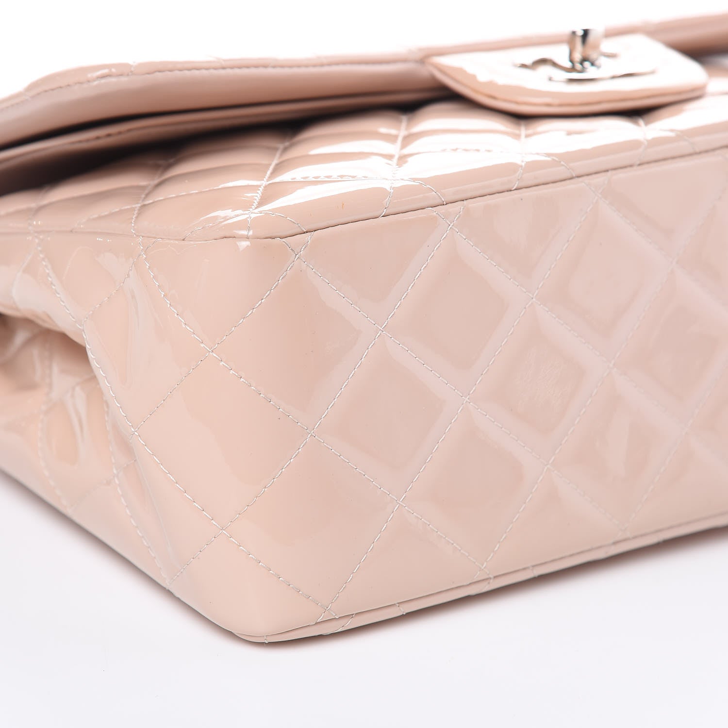Chanel Patent Quilted Jumbo Double Flap Light Pink 8 of 15