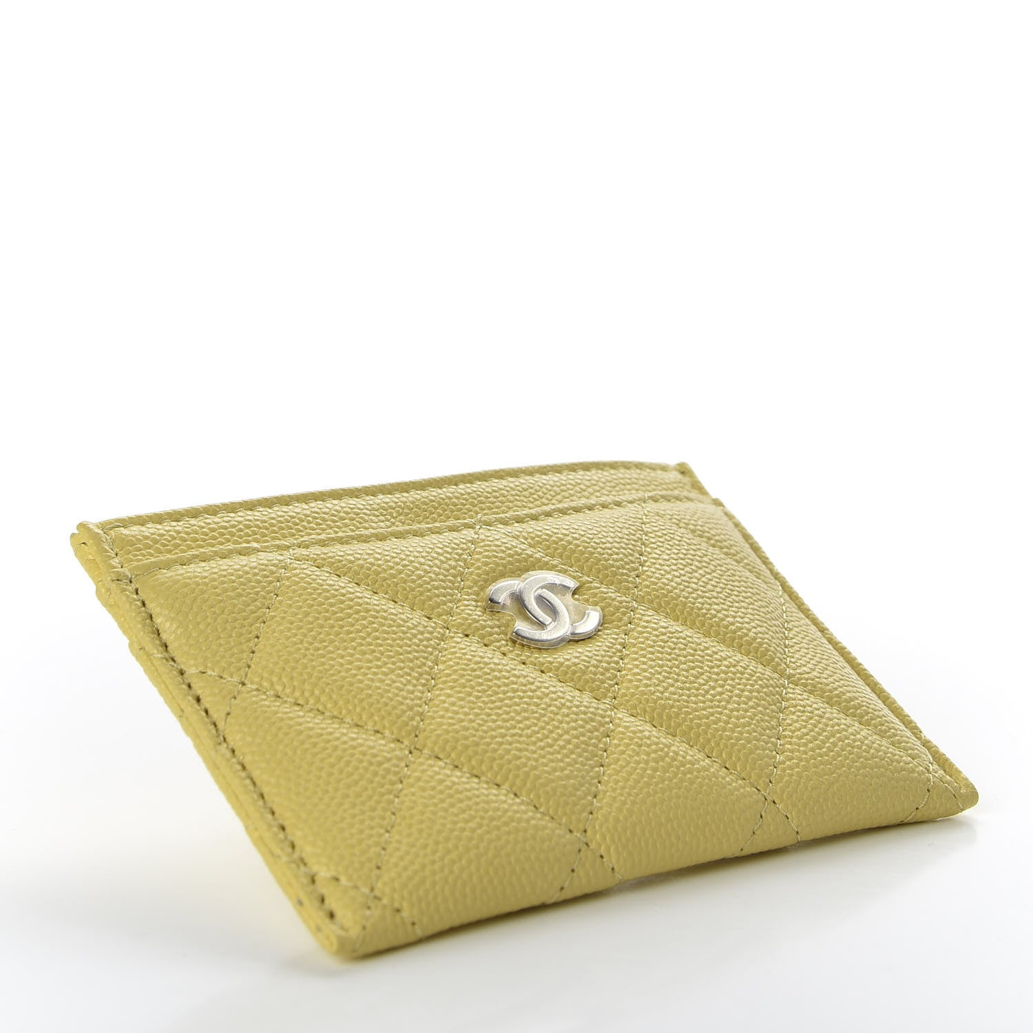 Chanel Caviar Quilted Card Holder Yellow 4 of 8