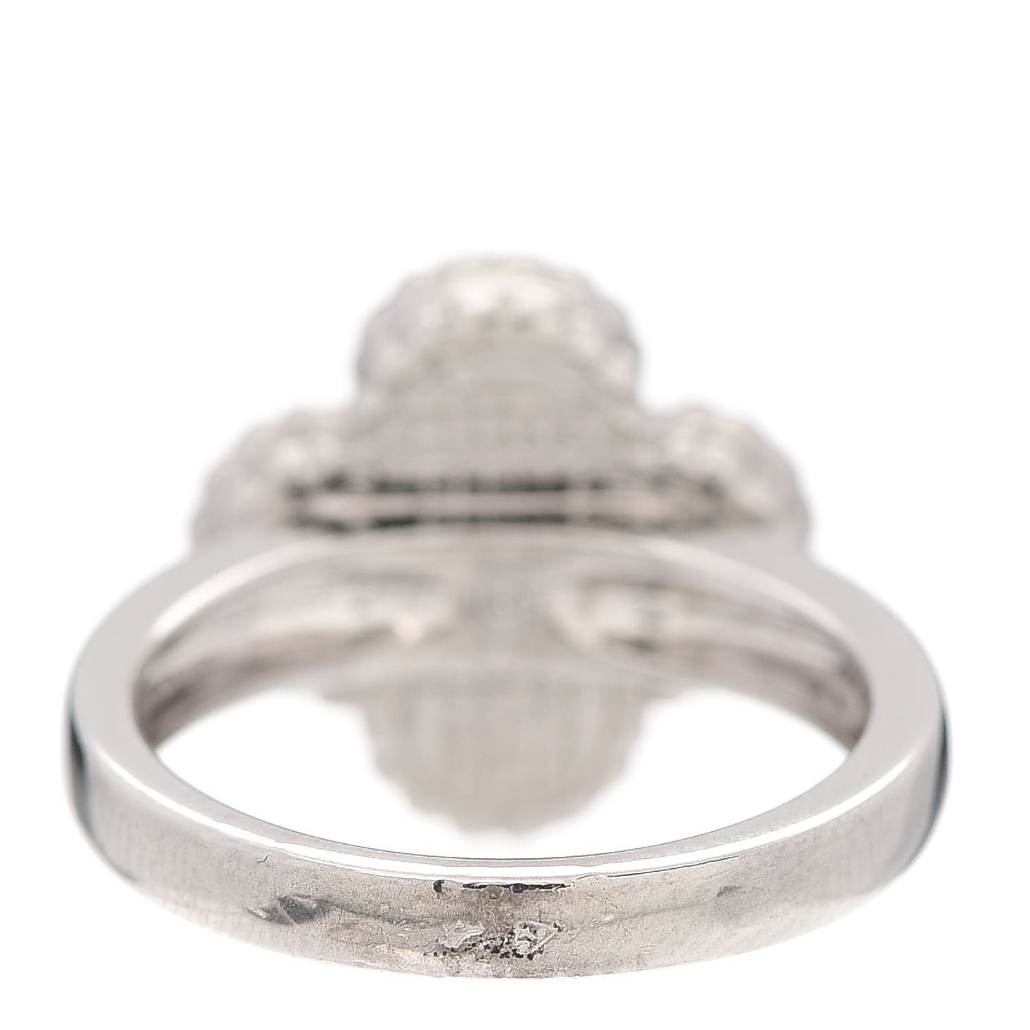 18K White Gold Diamond Turquoise Vintage Alhambra Ring 52 6