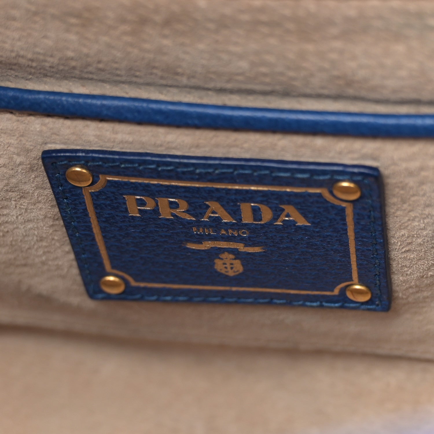 Prada Canapa Cinghiale Flap Tote Royal 6 of 13
