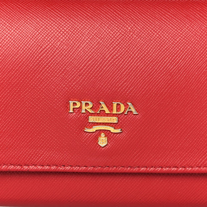 Prada Saffiano Metal Continental Flap Wallet Fuoco 7 of 14