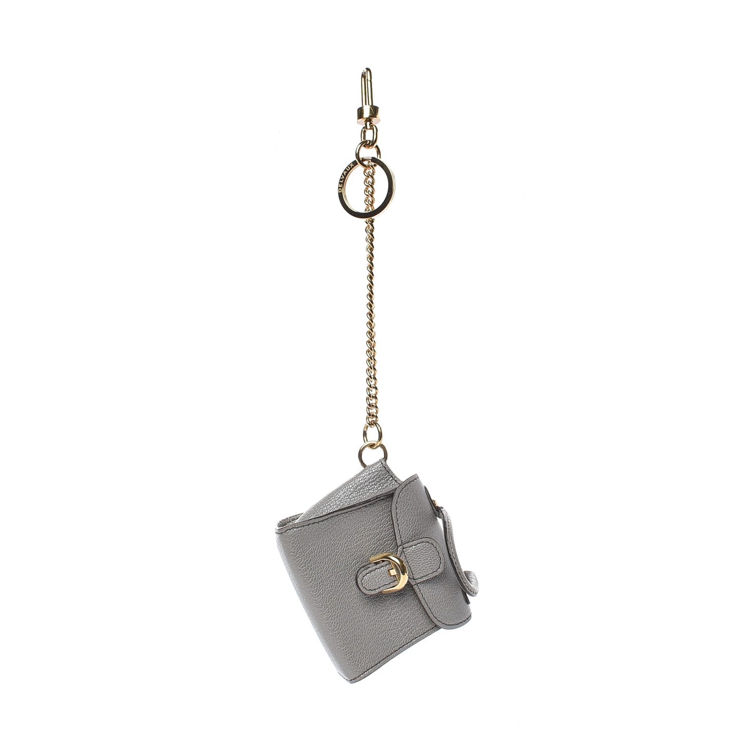 Metallic Calfskin Mini Brillant Bag Charm Gris Irise