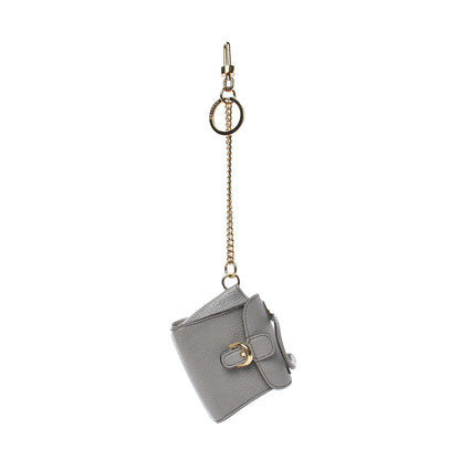 Delvaux Metallic Calfskin Mini Brillant Bag Charm Gris Irise 5 of 9