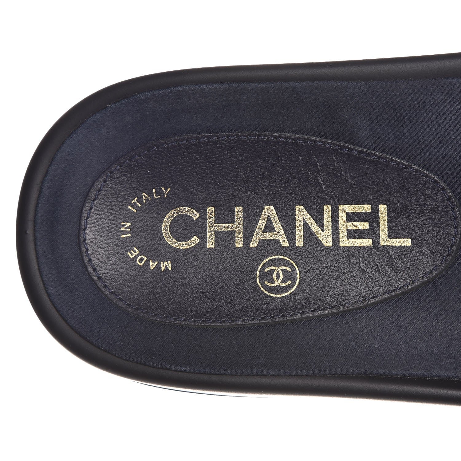 Chanel Nylon Chain Flat Sandals 38 Marine 8 of 8