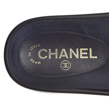 Chanel Nylon Chain Flat Sandals 38 Marine 8 of 8
