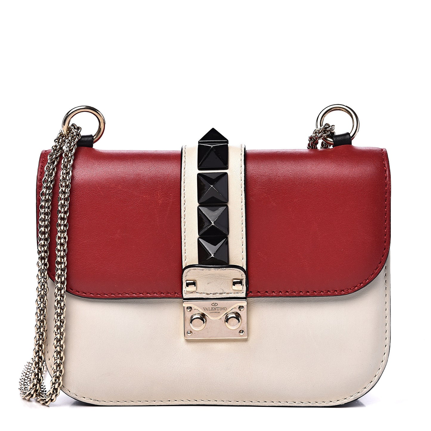 Vitello Small Glam Lock Rockstud Flap Multicolor