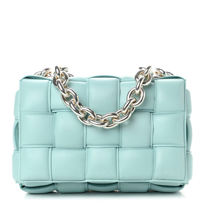 Bottega Veneta Lambskin Maxi Intreccio Padded Chain Cassette Crossbody Bag Spearmint 1 of 4