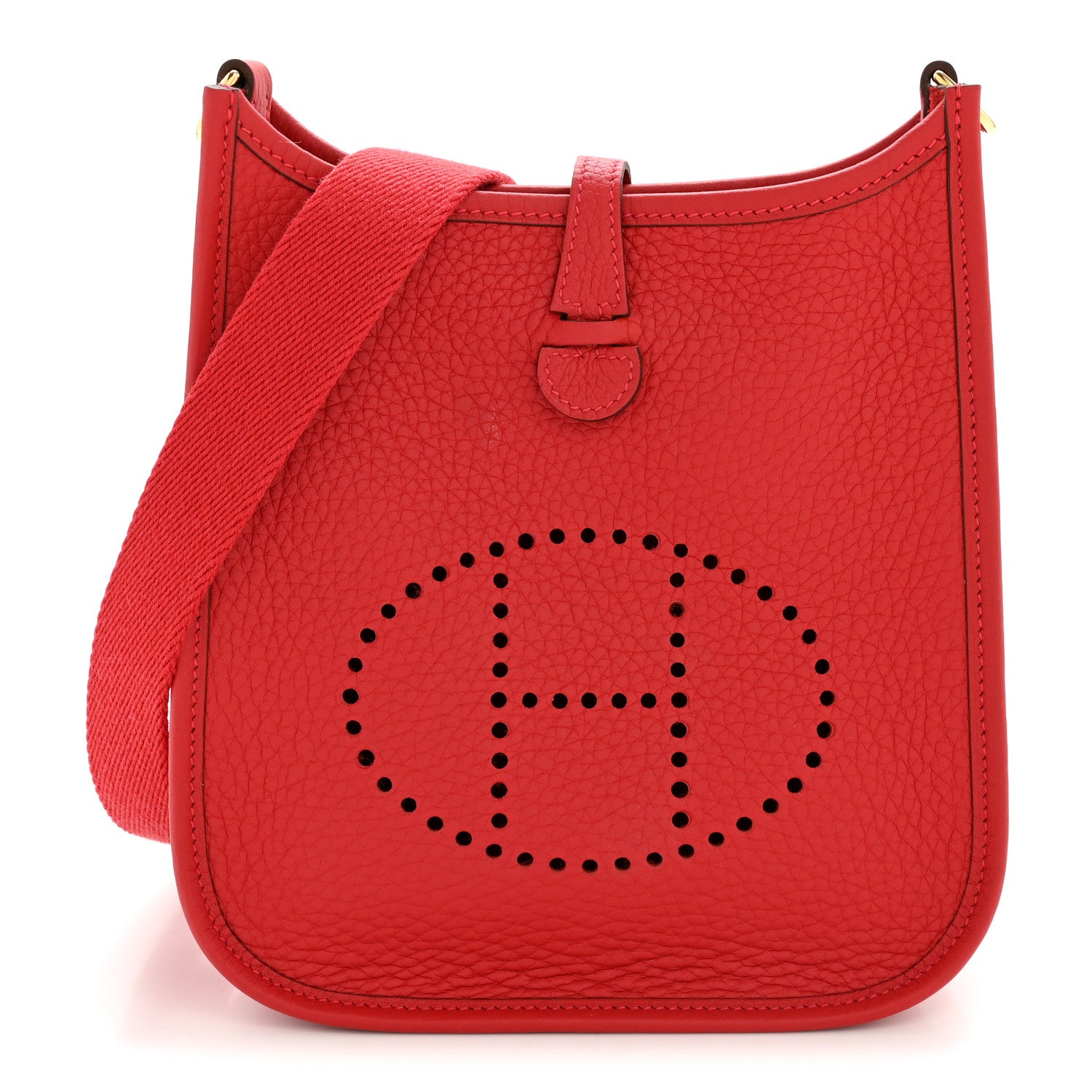 Hermes Taurillon Clemence Evelyne TPM Rouge Casaque 1 of 10