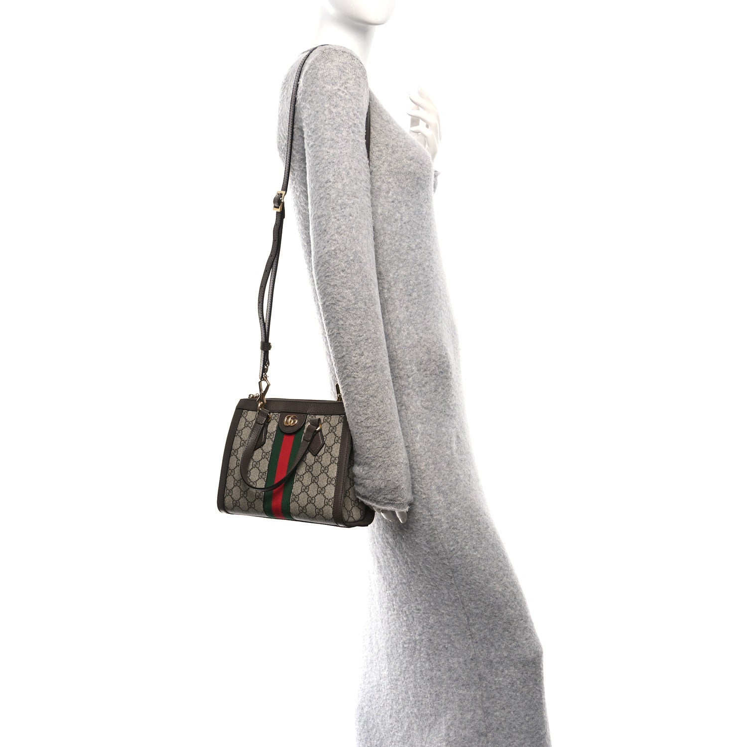Gucci GG Supreme Monogram Small Ophidia Tote Bag Brown 2 of 10