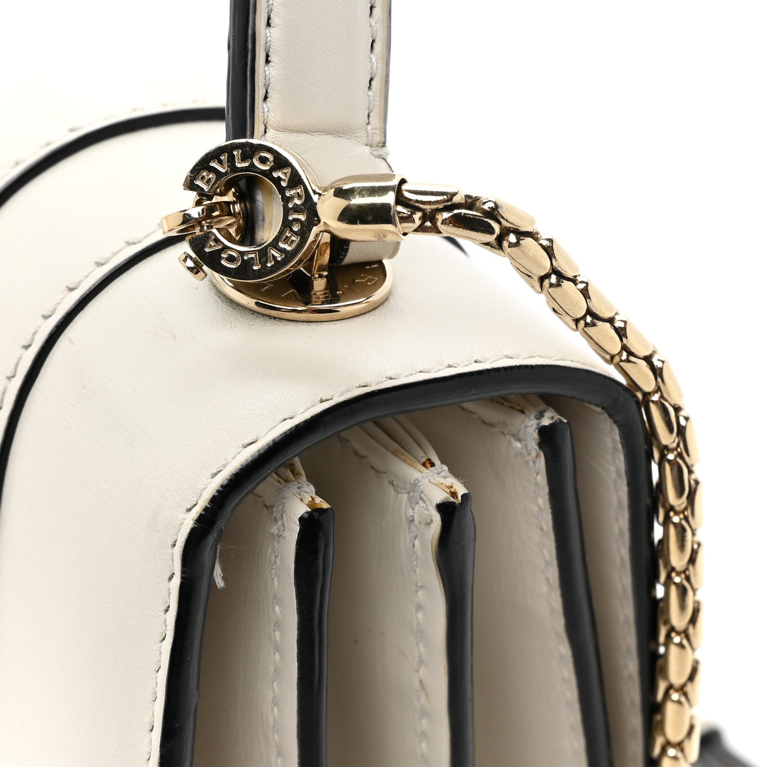 Bulgari Calfskin Serpenti Forever Top Handle White 18 of 19