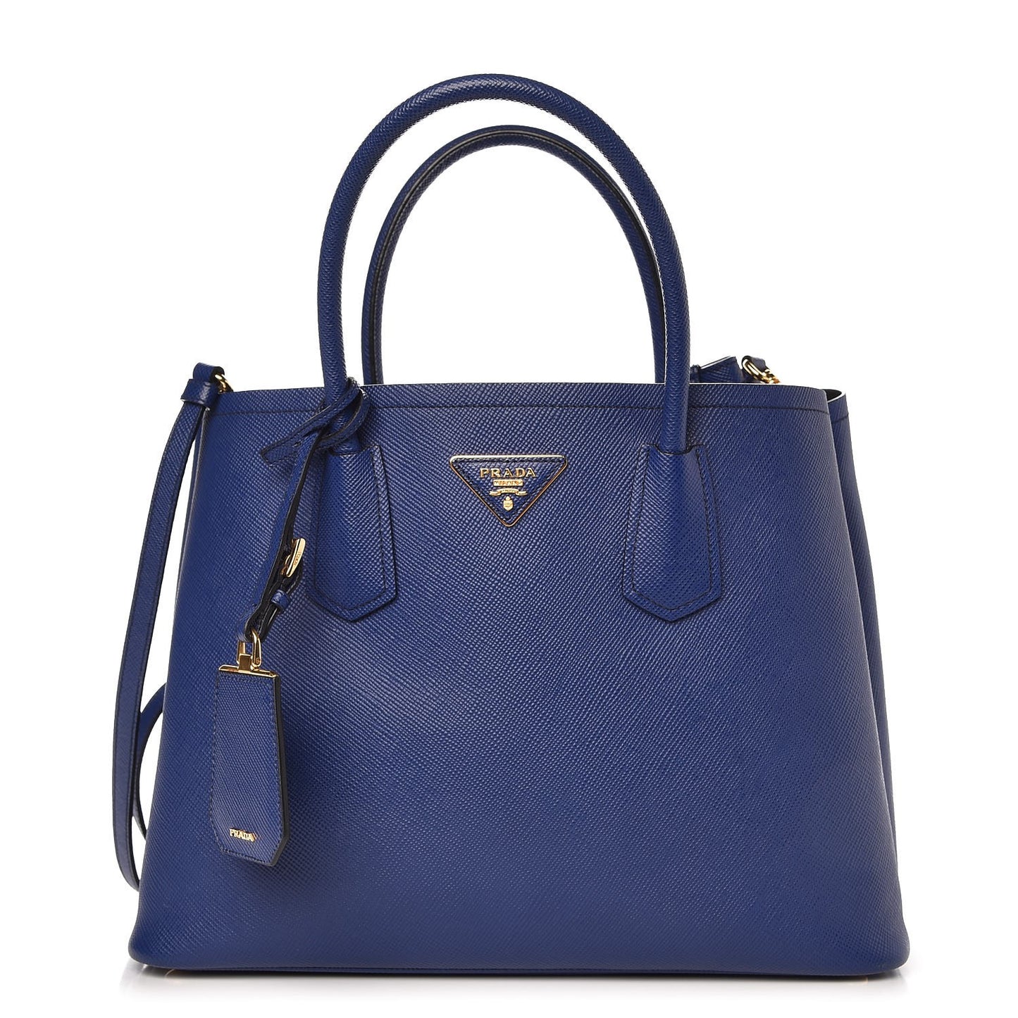 Saffiano Cuir Medium Double Bag Bleuette