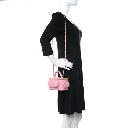 Chanel Lambskin Quilted Polly Pocket East West Top Vanity With Chain Pink 2 of 12