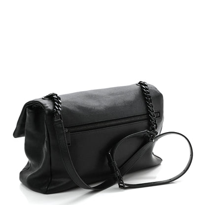 Saint Laurent Grain De Poudre Medium West Hollywood Monogram Fold-Over Black 3 of 11