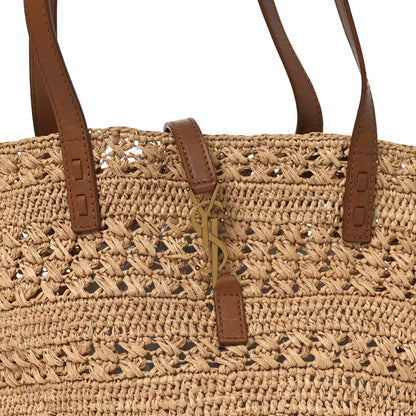 Saint Laurent Raffia Calfskin Small Panier Tote Naturel Naturel 8 of 11