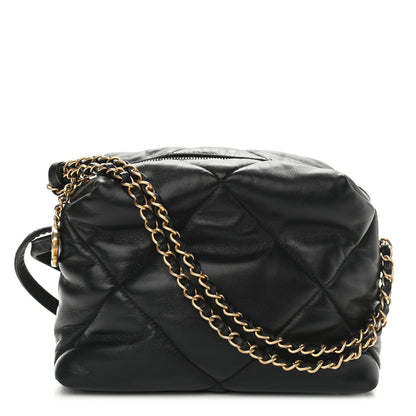 Chanel Lambskin Quilted Small Bowling Bag Black 1 of 10