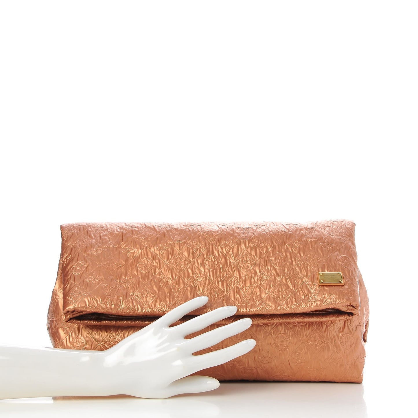 Jacquard Quilted Monogram Limelight Clutch GM Rose Gold