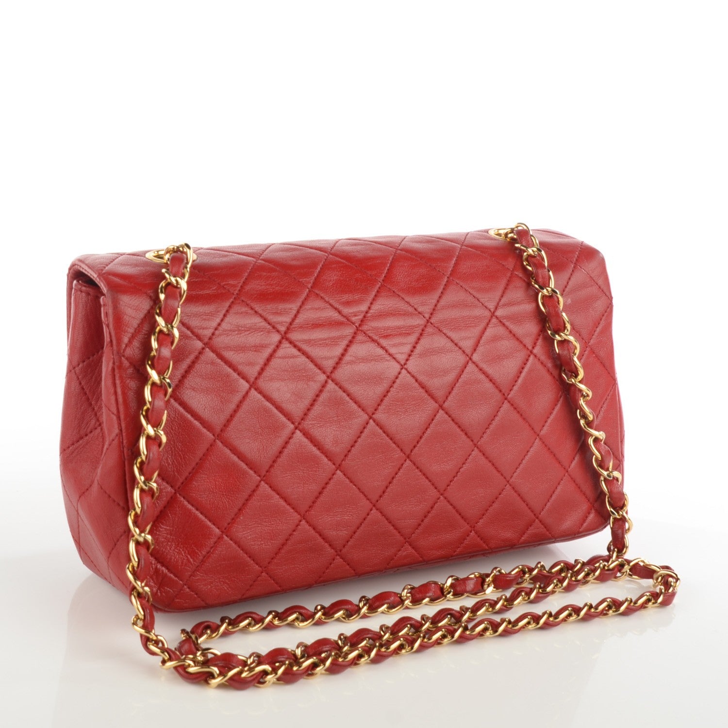 Chanel Lambskin Quilted Medium Single Flap Red 3 of 9