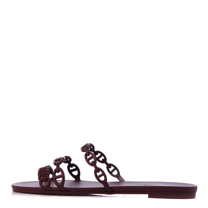 Hermes TPU Rivage Sandals 38 Bordeaux 1 of 10