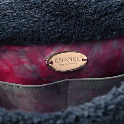 Chanel Mixed Fibers Quilted Large Flap Bag Navy Blue 6 of 10