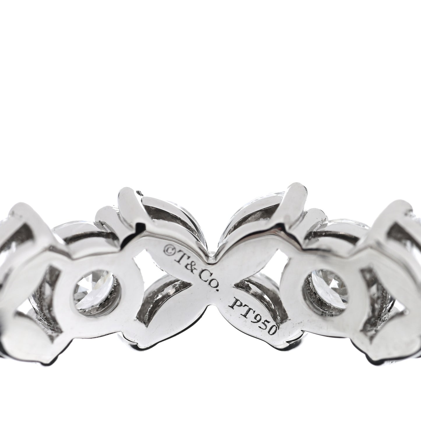 Platinum Diamond Victoria Alternating Band Ring 54 7