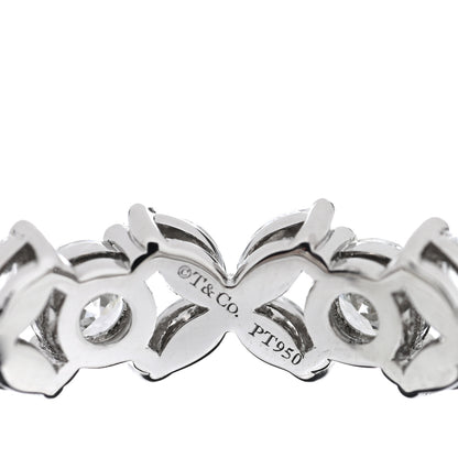 Tiffany Platinum Diamond Victoria Alternating Band Ring 54 7 4 of 5