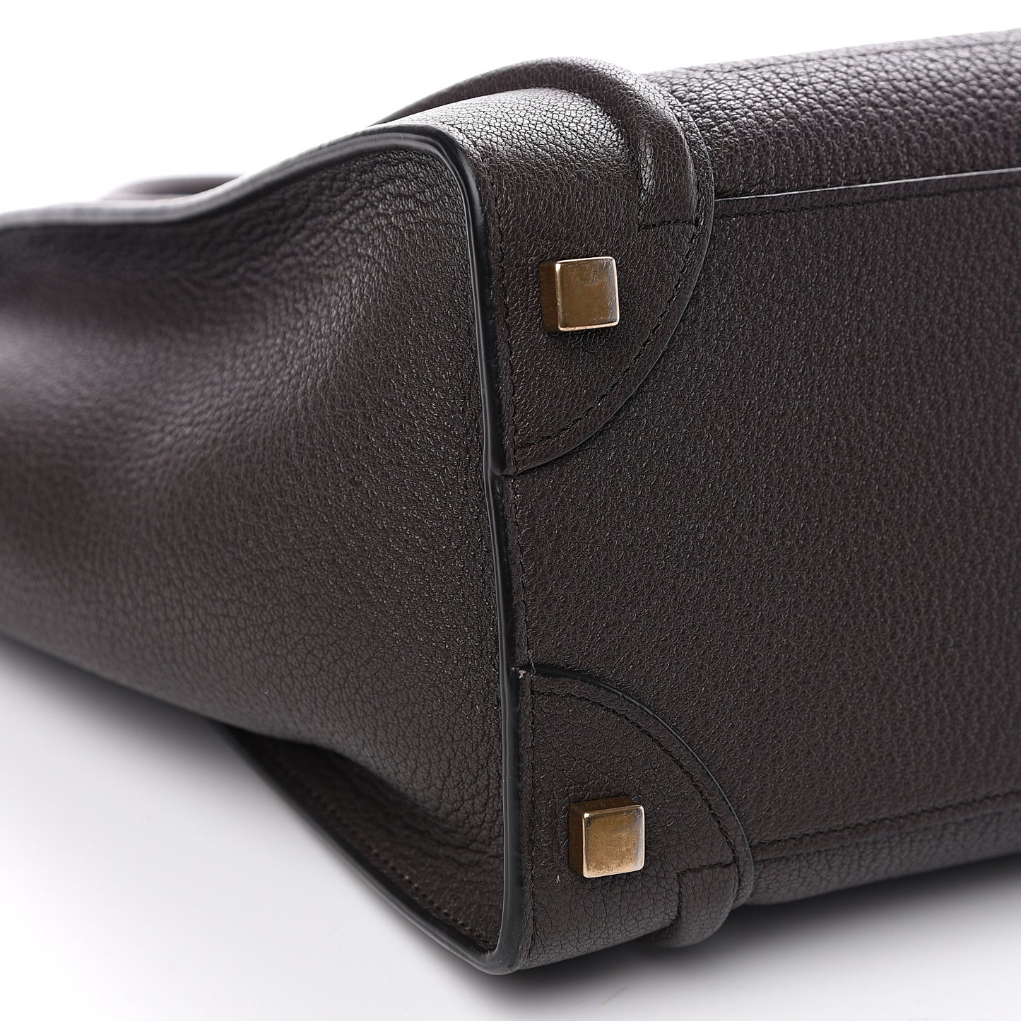 Drummed Calfskin Micro Luggage Brown